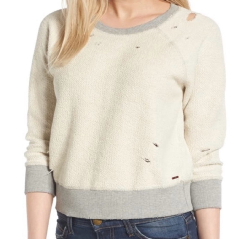 Women's Cream and Gray Sweater